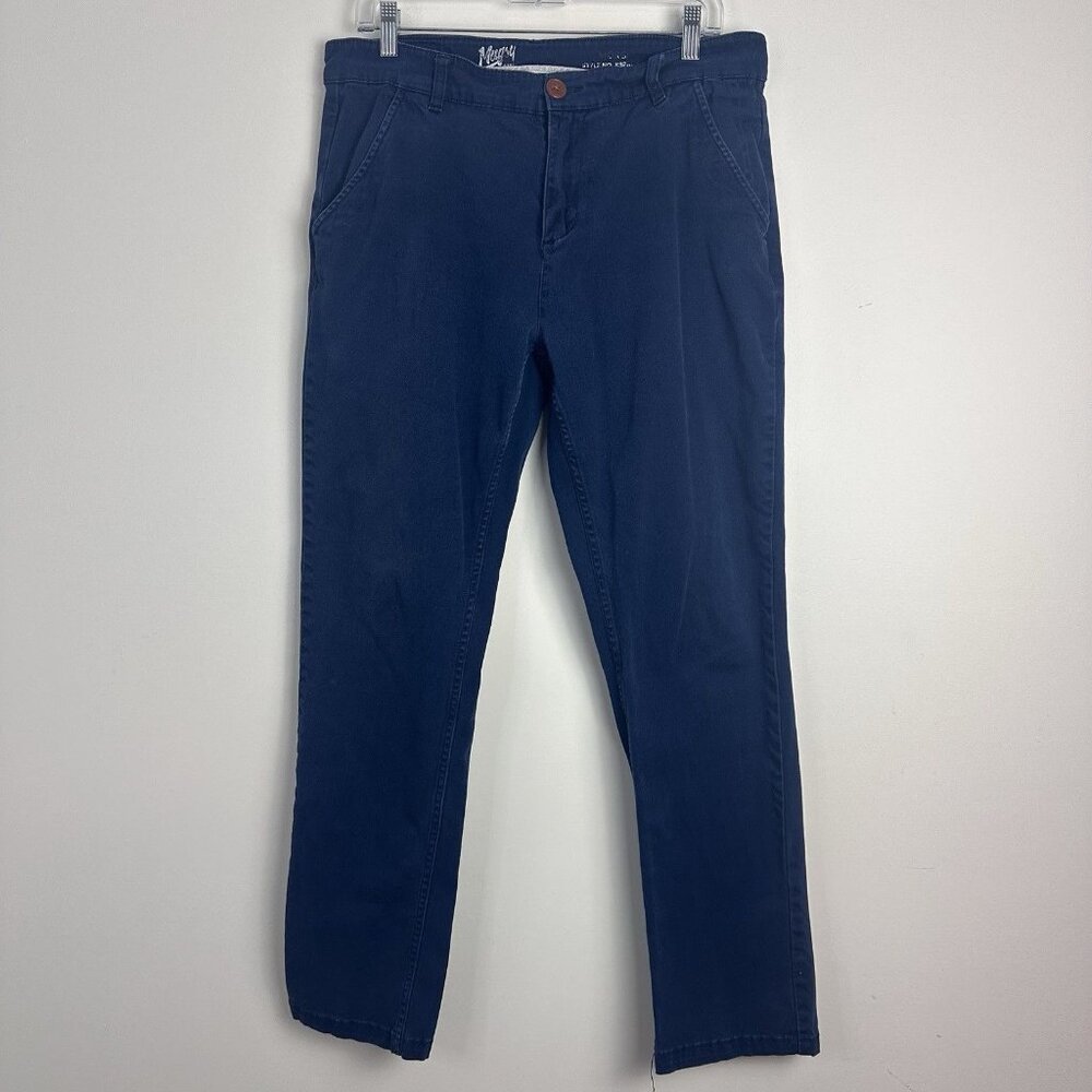 Straight-Leg Jeans in Navy Blue by Unknown Brand